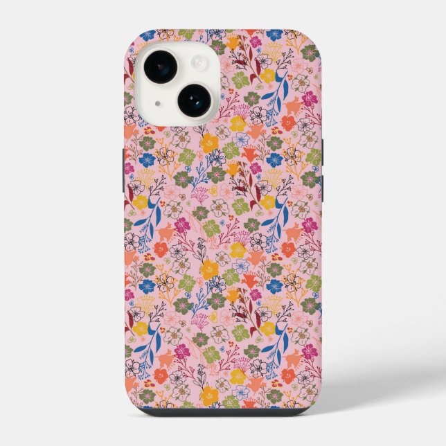 Modern Batik Rose Shadow iPhone Case (Back)