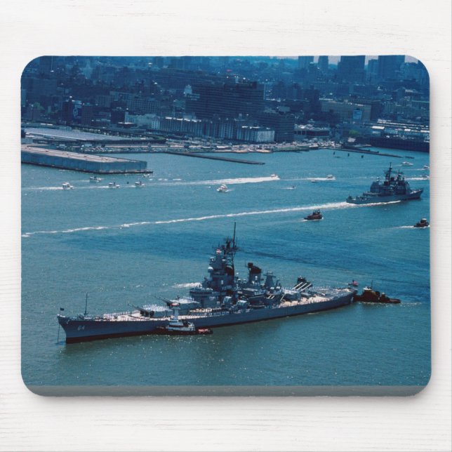 Modern battleship, "USS Wisconsin", New York, U.S. Mouse Pad (Front)