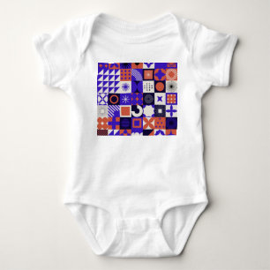 Modern Bauhaus: Bold Geometric Pattern. Baby Bodysuit