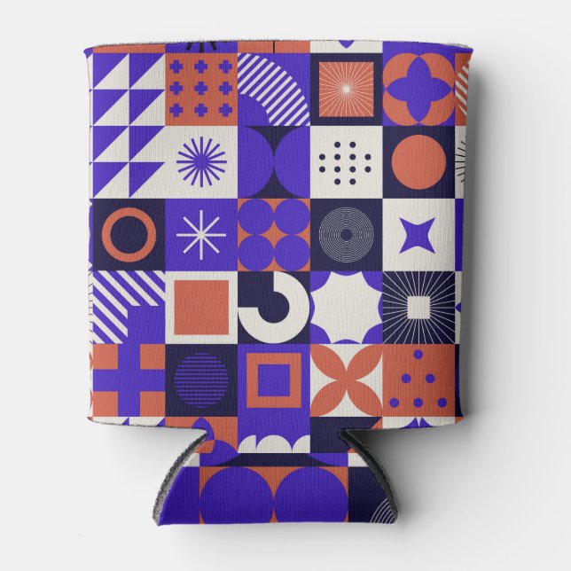 Modern Bauhaus: Bold Geometric Pattern. Can Cooler (Front)