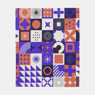 Modern Bauhaus: Bold Geometric Pattern. Fleece Blanket