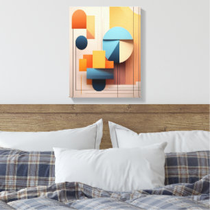 Modern Bauhaus Geometric 3D Abstract Art Gallery Canvas Print