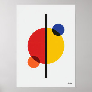 Modern Bauhaus Geometric Abstract Minimalist Wall  Poster