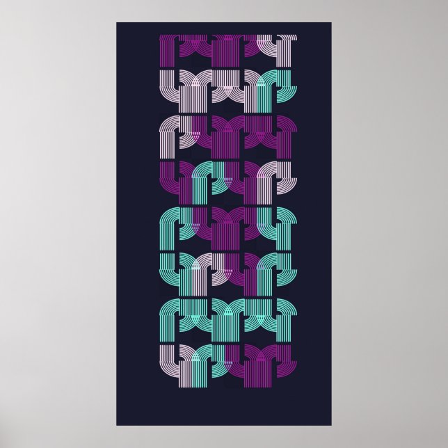Modern Bauhaus Geometric Pattern  Poster (Front)