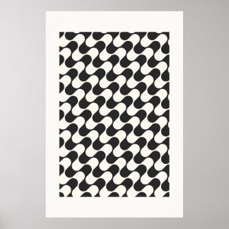 Modern Bauhaus-Inspired Abstract Seamless Pattern  Poster