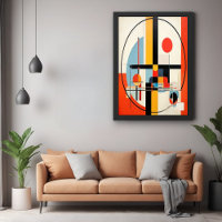Modern Bauhaus-Inspired Geometric Abstract Art