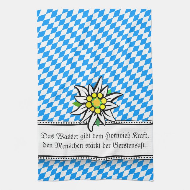 Modern Bavarian Statement Tea Towel (Vertical)