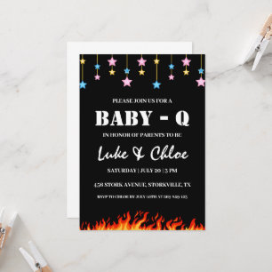 modern bbq baby shower invitations