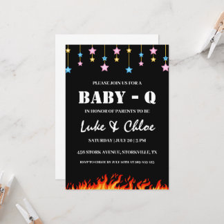 modern bbq baby shower invitations