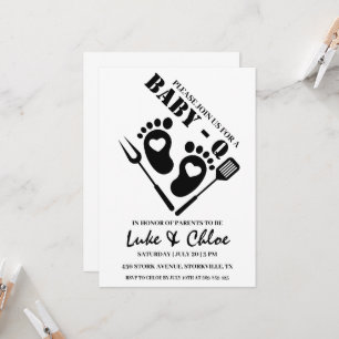 modern bbq baby shower invitations