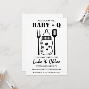 modern bbq baby shower invitations