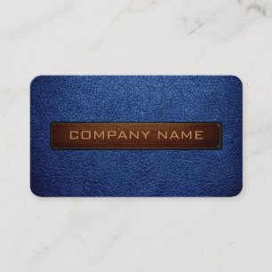 Modern B'dazzled blue and Black Leather Look Business Card