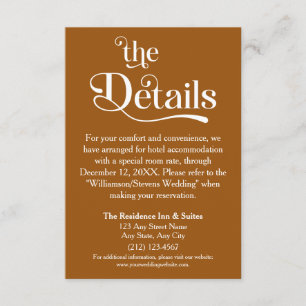 Modern "Be our Guest" Wedding Details Enclosure Card