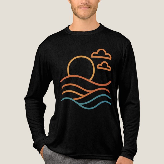 Modern Beach Artwork Men's Tri-blend Shirt (Front)