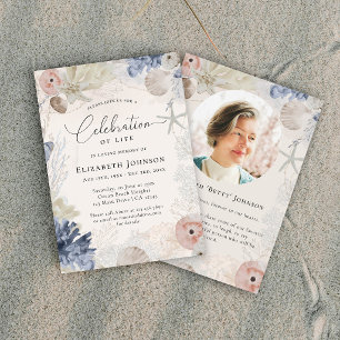 Modern Beach Celebration of Life Memorial Invitation