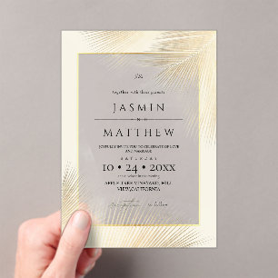 Modern Beach Coastal Frame Wedding Acrylic Invitations