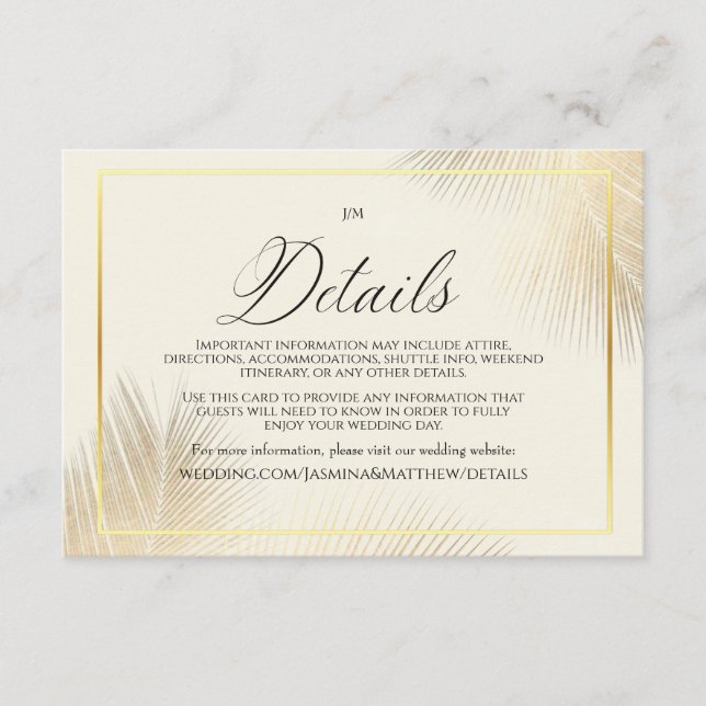 Modern Beach Coastal Frame Wedding   Enclosure Card (Front)