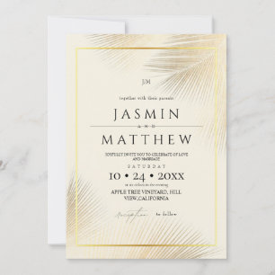 Modern Beach Coastal Frame Wedding Invitation