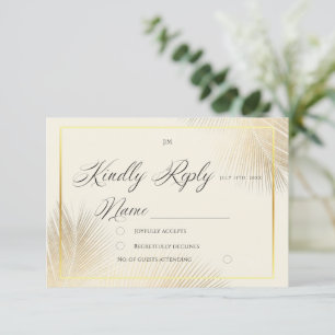 Modern Beach Coastal Frame Wedding RSVP Card