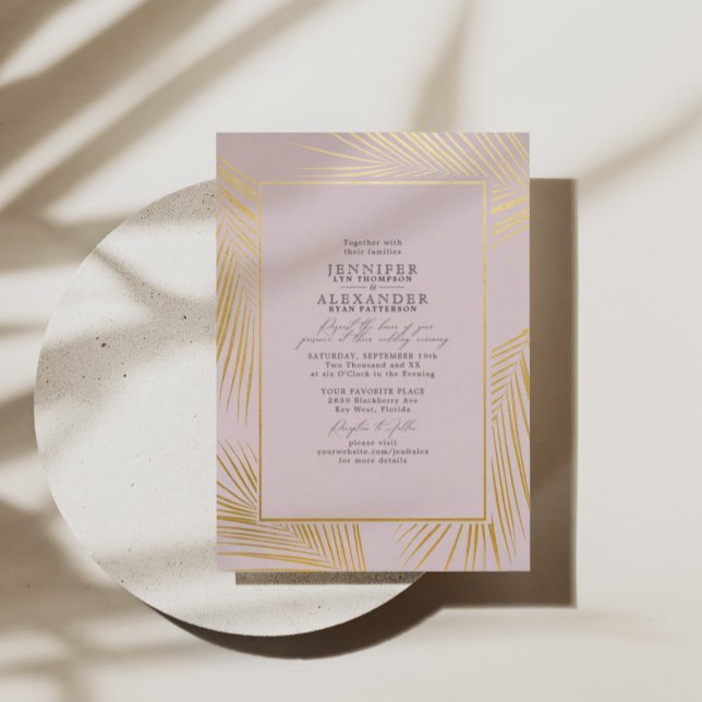 Modern Beach Coastal & RSVP QR Code Wedding Gold (Creator Uploaded)