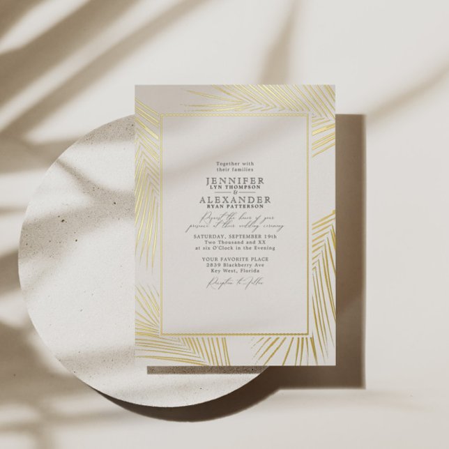 Modern Beach Coastal & RSVP QR Code Wedding Gold (Creator Uploaded)