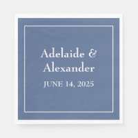 Modern Beach Coastal Watercolor Wedding Blue