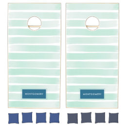 Modern Beach Cottage Striped Personalised