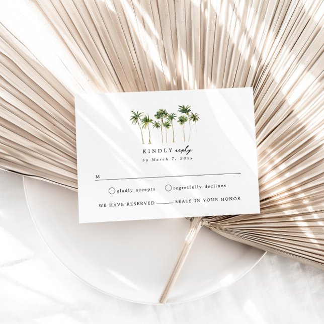 Modern Beach Destination Wedding RSVP Card (Creator Uploaded)