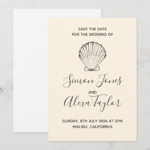Modern Beach destination wedding save the date