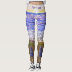 Modern Beach Landscape Leggings