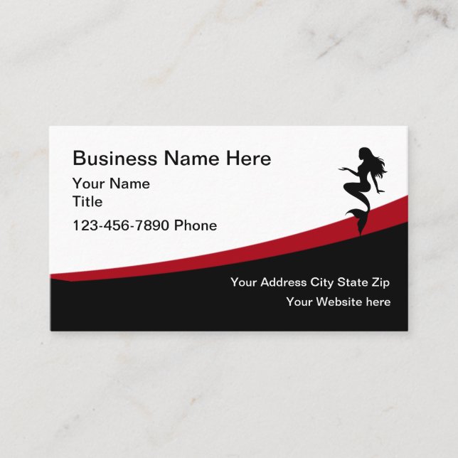 Modern Beach Realtor Mermaid Theme Business Card (Front)