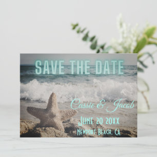 Modern Beach Scene Save the Date 