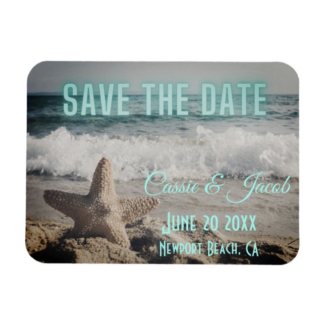 Modern Beach Scene Save the Date  Magnet (Horizontal)