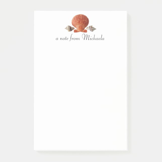 Modern Beach Seashells Personalised  Post-it Notes (Front)