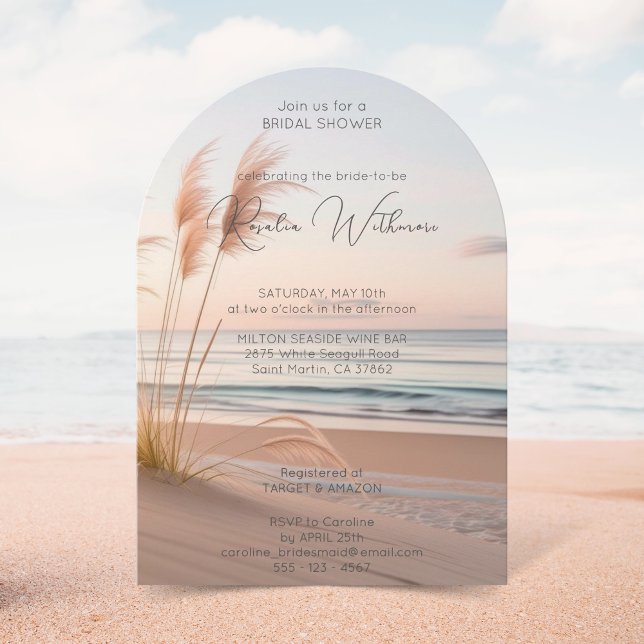 modern beach seaside bridal shower invitation (Creator Uploaded)