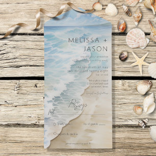 Modern Beach Shoreline Coastal No Dinner All In One Invitation