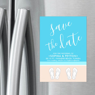 Modern Beach Simple Tropical Wedding Save the Date Magnetic Invitation