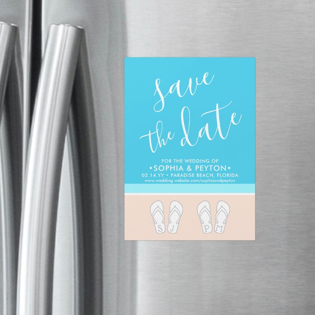 Modern Beach Simple Unique Wedding Save the Date Magnetic Invitation (Creator Uploaded)