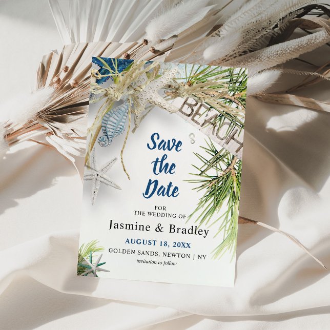 Modern Beach Theme Wedding  Save The Date (Creator Uploaded)