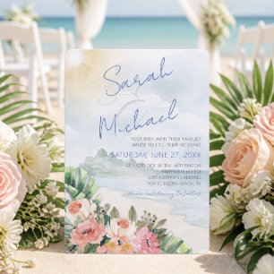 Modern Beach Wedding Invitation