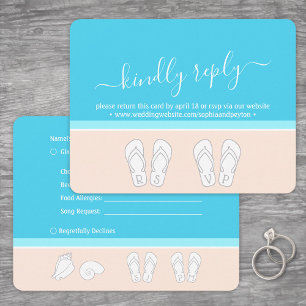 Modern Beach Wedding RSVP Meal Choice Song Request Card