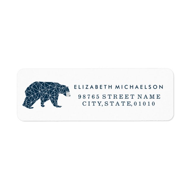 Modern Bear baby boy return address (Front)
