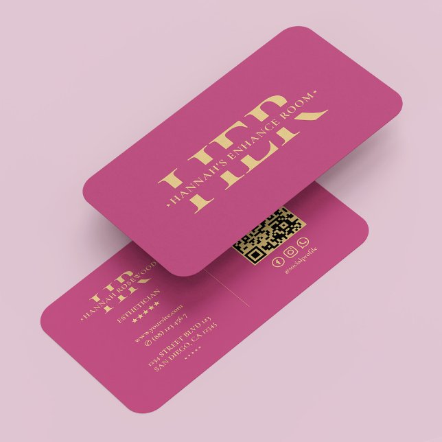 Modern Beautician Monogram Aesthetician Pink Business Card (Modern Beautician Monogram Esthetician Pink Business Card
)