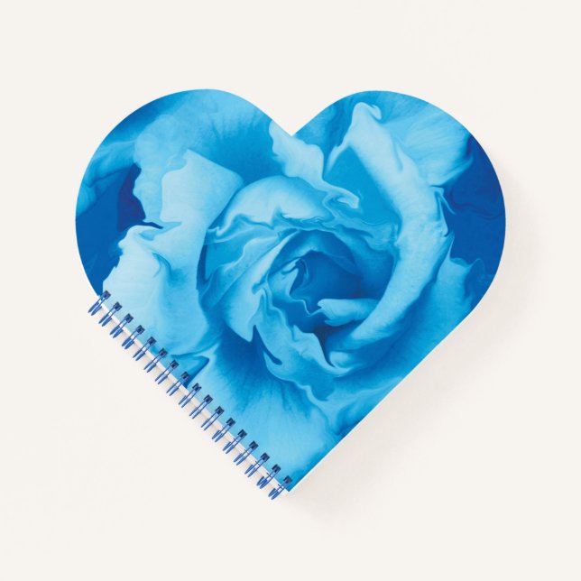Modern Beautiful Blue Rose Design Notebook (Front)