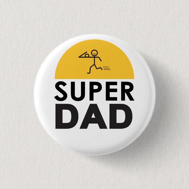 Modern Beautiful Design "SUPER DAD" 3 Cm Round Badge (Front)