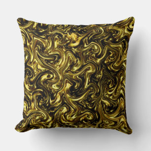 modern beautiful golden pattern curving Fashionart Cushion