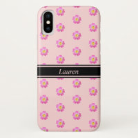 Modern Beautiful Pink Flowers on Light Coral Pink