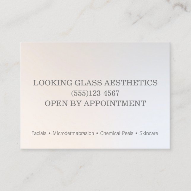 Modern Beauty Aesthetician Luminous Silver  Business Card (Front)