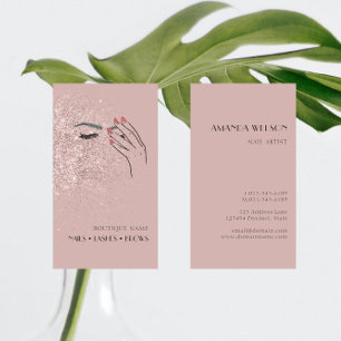 Modern Beauty Logo Nails Eyelashes Brows Business Card