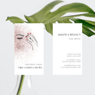 Modern Beauty Logo Nails Eyelashes Brows Business Card
